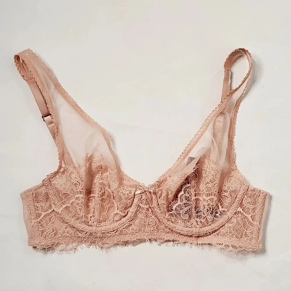 Victoria's secret 32B Mesh Lace Blush Nude  Shade Intimate Under Support No Pad